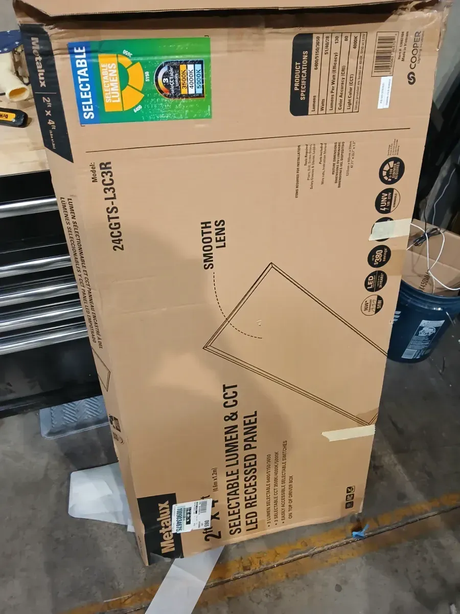 2 ft. x 4 ft. Selectable Lumens 6400/5150/3650, Integrated LED Panel Light, Selectable CCT 3500K/4000K/5000K - image 2