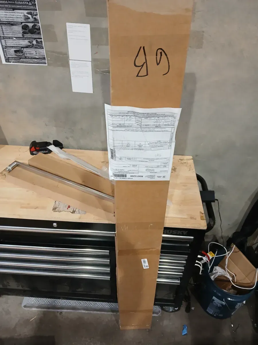 **PHOTOS FOR REFERENCE ONLY: NOT SAME MODEL / PARTIAL PACKAGE**Elan 56 to 60 in. W x 74 in. H Frameless Sliding Shower Door in Stainless Steel in 3/8 in. (10 mm) Clear Glass - image 3