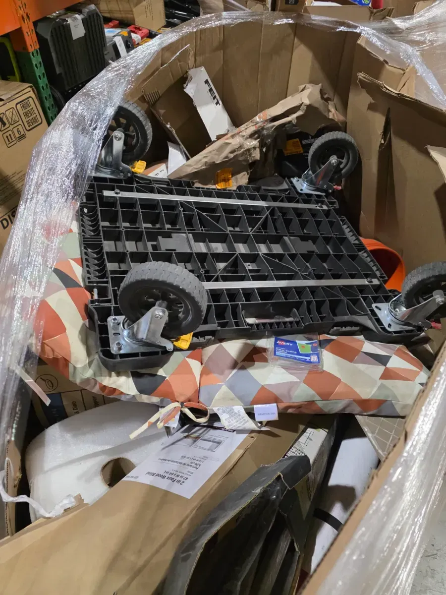 Mixed Home & Garden Pallet with Dolly and Furniture Items - image 2