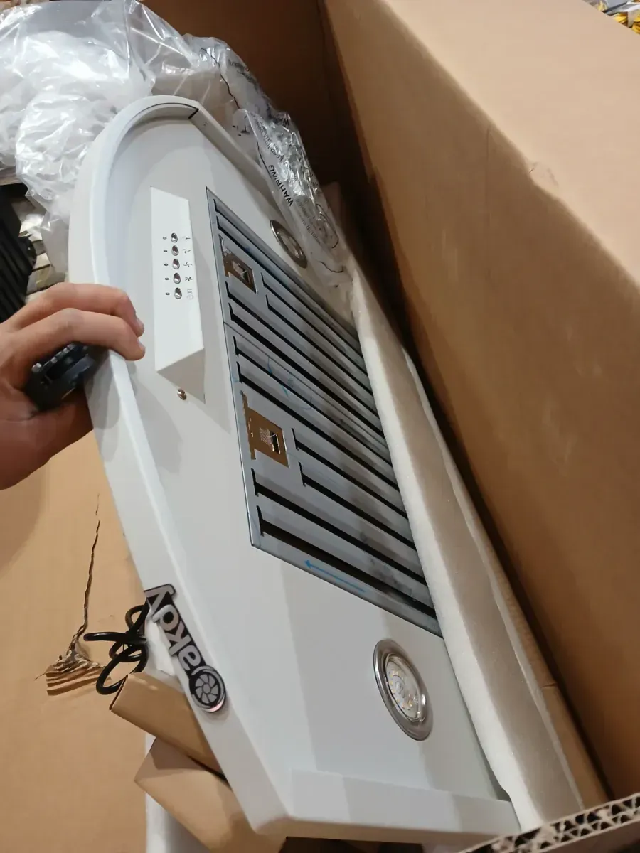 30 in. 343 CFM Convertible Wall Mount White Painted Stainless Steel Kitchen Range Hood with Carbon Filters and LEDs - image 3