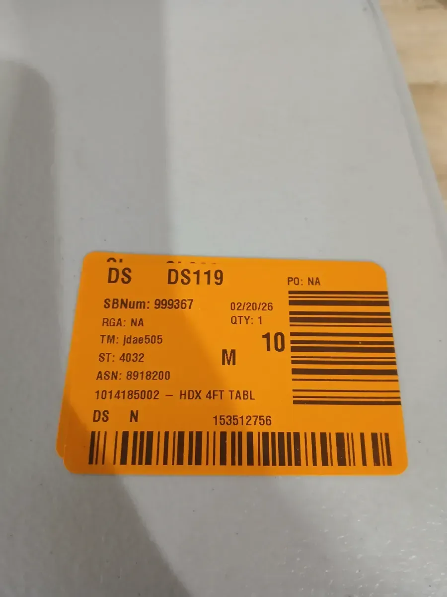 4 ft. Rectangle Almond Resin Top Single Hand Height Adjustable Folding Utility Table Seats 4 - image 4