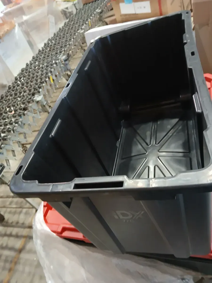 77 Gal. Tough Storage Tote with Wheels in Black with Yellow Lid - image 3