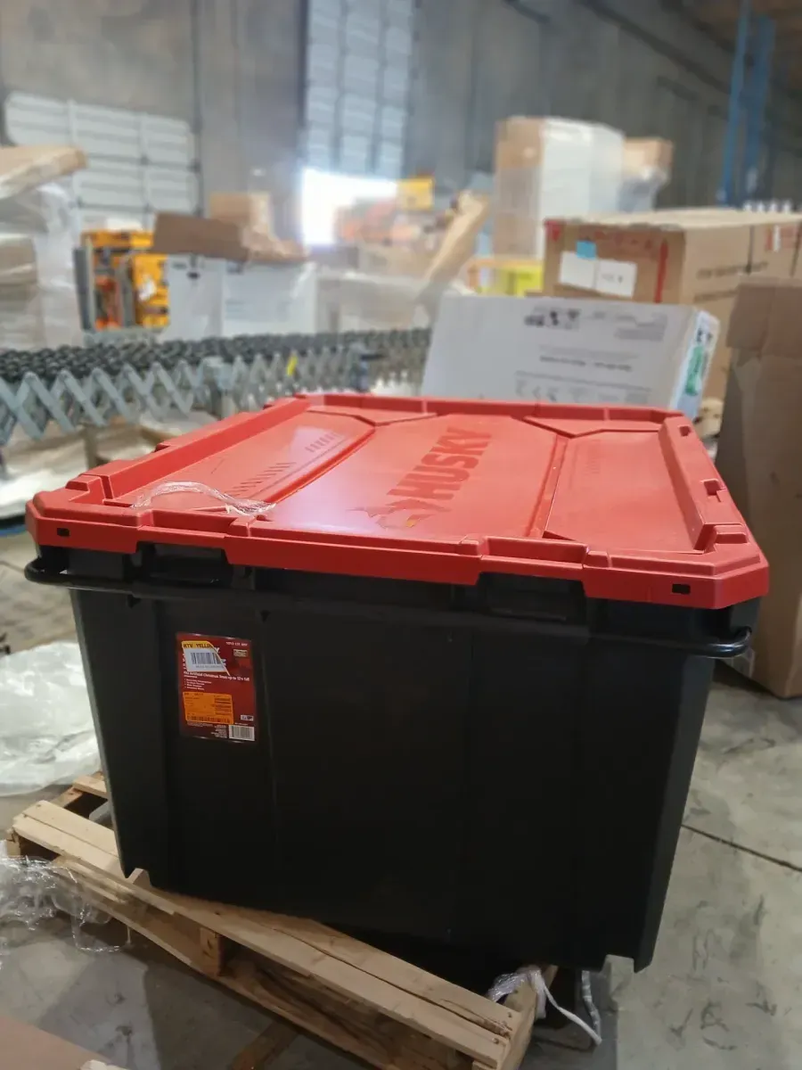 170 Gal. Pro Grip Storage Tote in Black with Red Lid - image 2
