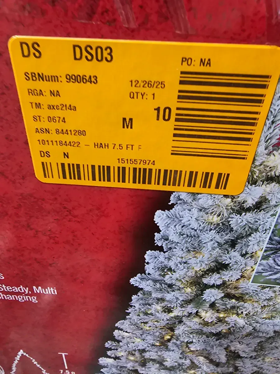 7.5 ft. Pre-Lit LED Premium Snow Flocked Snow Hinged Artificial Christmas Tree with 450 Lights - image 4