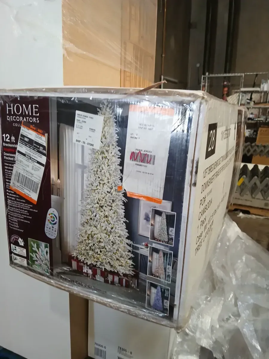 Best Choice Products 12 ft. White Pine Pre-Lit Pencil Artificial Christmas Tree with 900 Incandescent Clear/White Lights - image 1