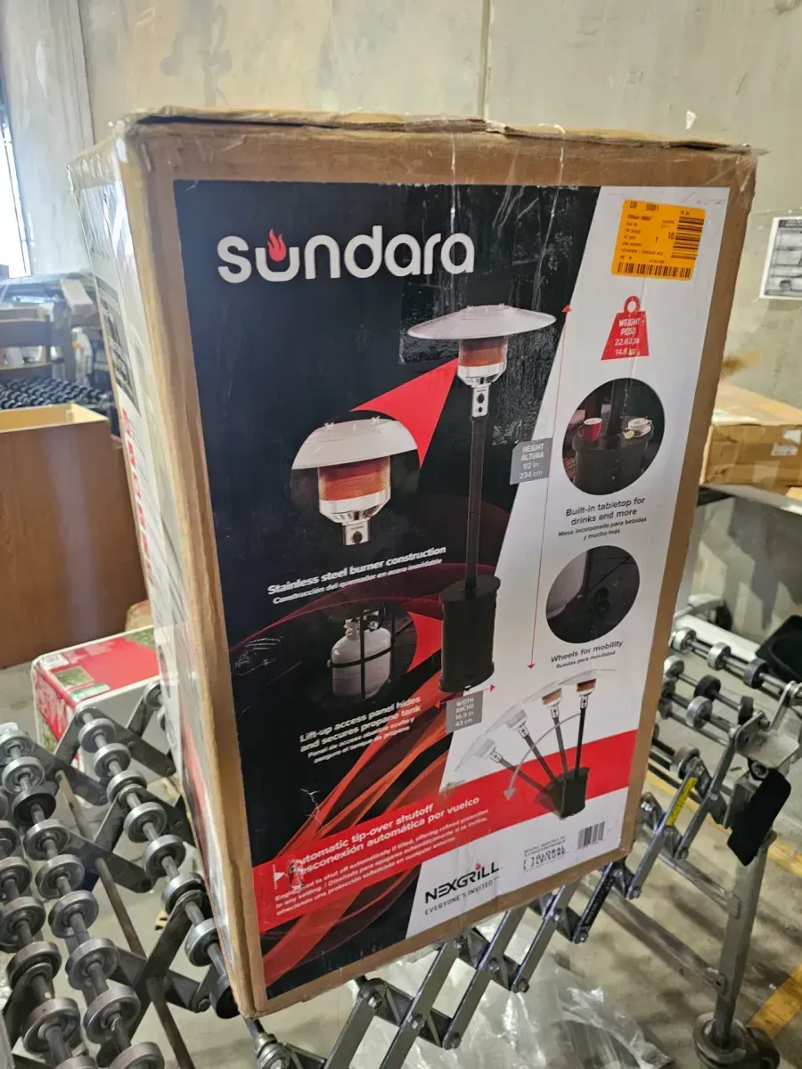 Sundara 48,000 BTU Bronze Propane Standing Patio Heater with Wheels - image 5