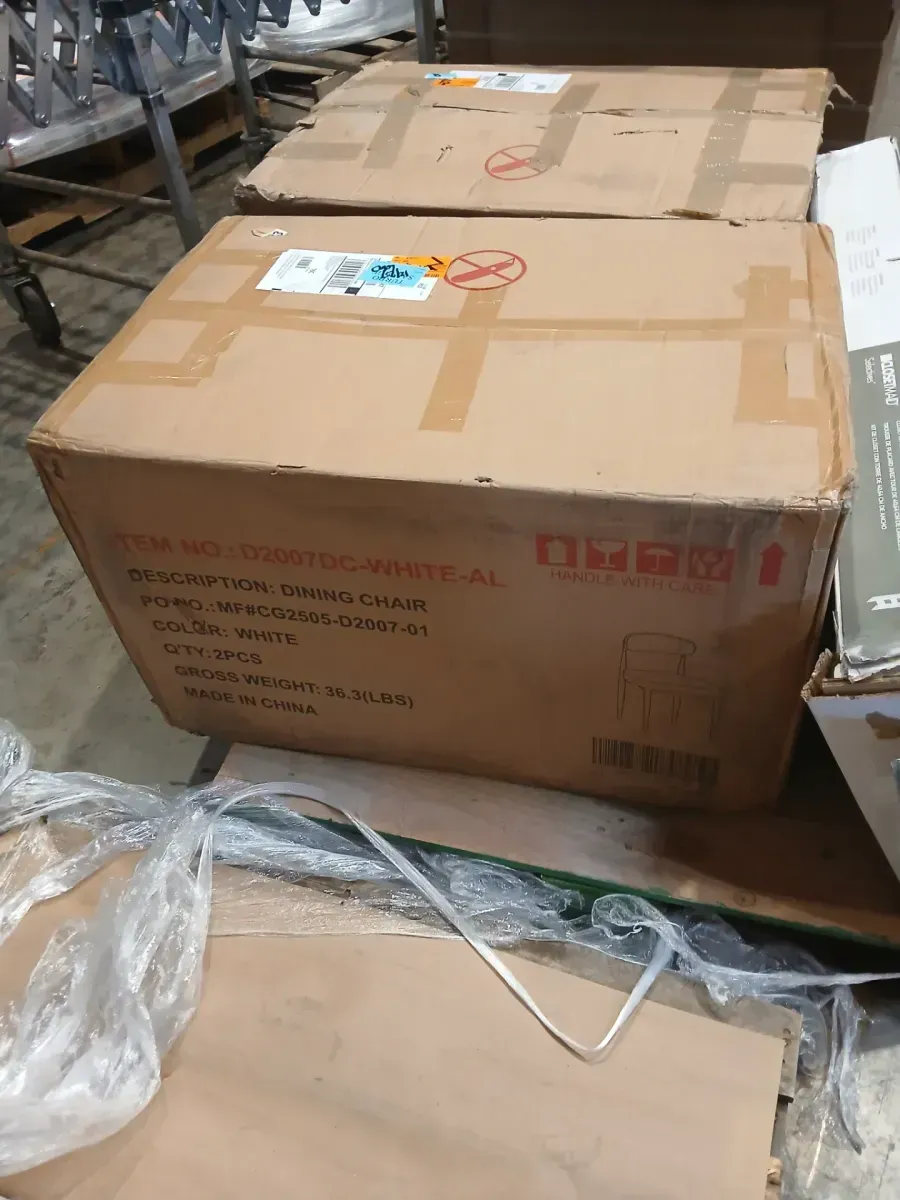 Modern White Boucle Upholstered Dining Chair Metal Frame Armless chair for Kitchen Restaurant (Set of 2) - image 2