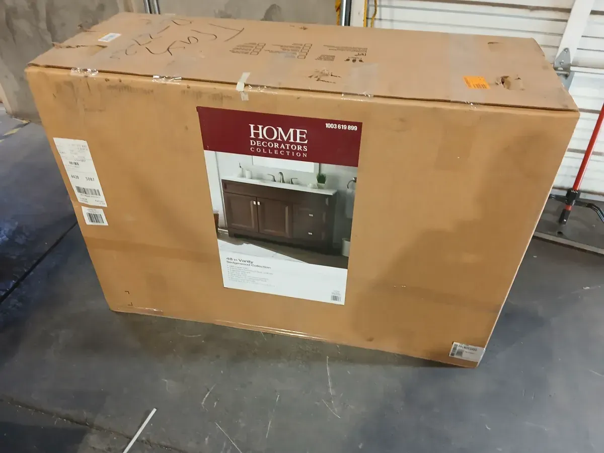 Sedgewood 48.5 in. W x 18.75 in. D x 34.375 in. H Single Sink Bath Vanity in Dark Cognac with Arctic Solid Surface Top - image 4