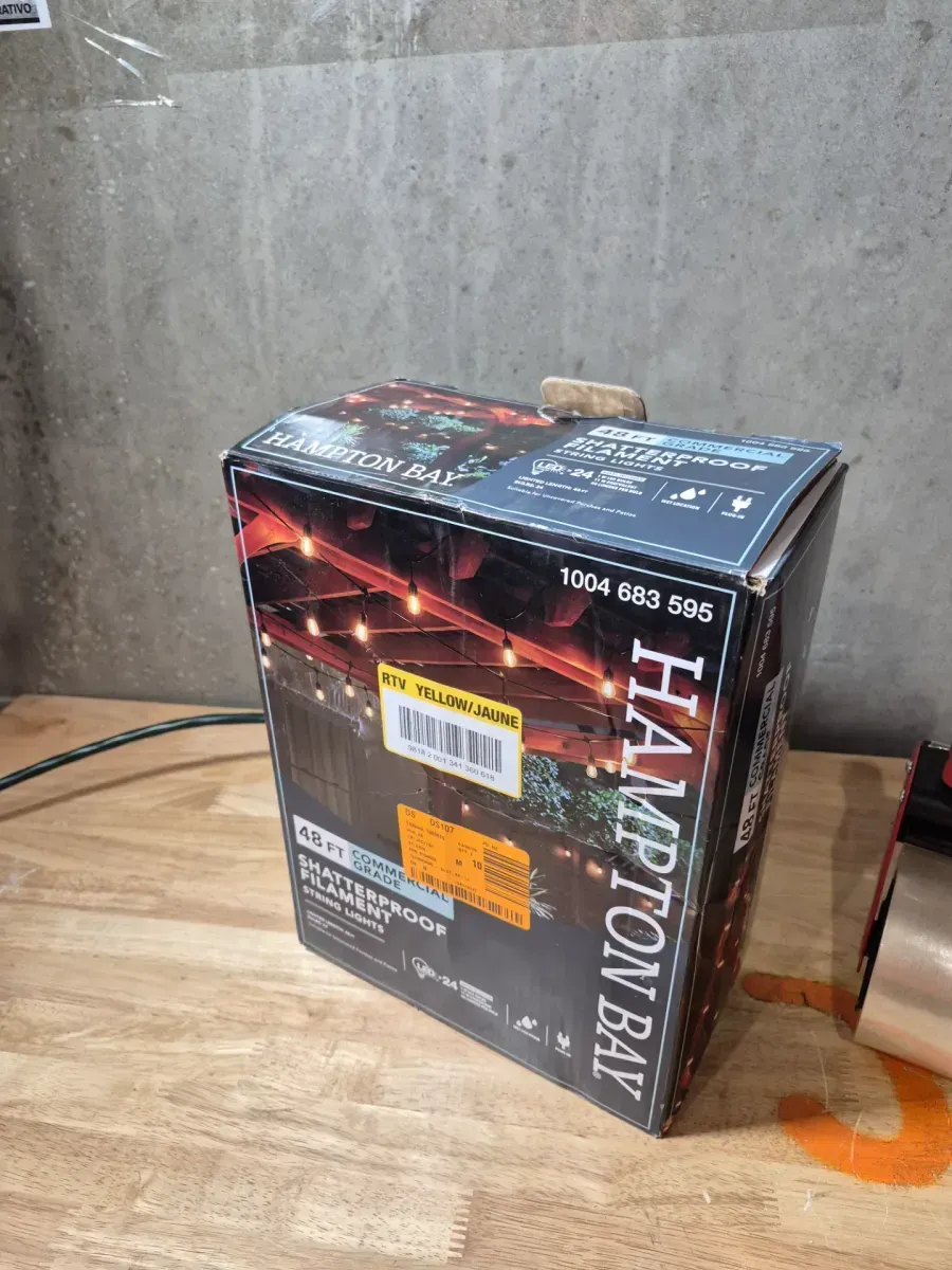 Hampton Bay 24-Light 48 ft. Plug-in Indoor/Outdoor Edison Patio String Light with S14 Single Filament LED Bulbs - image 2