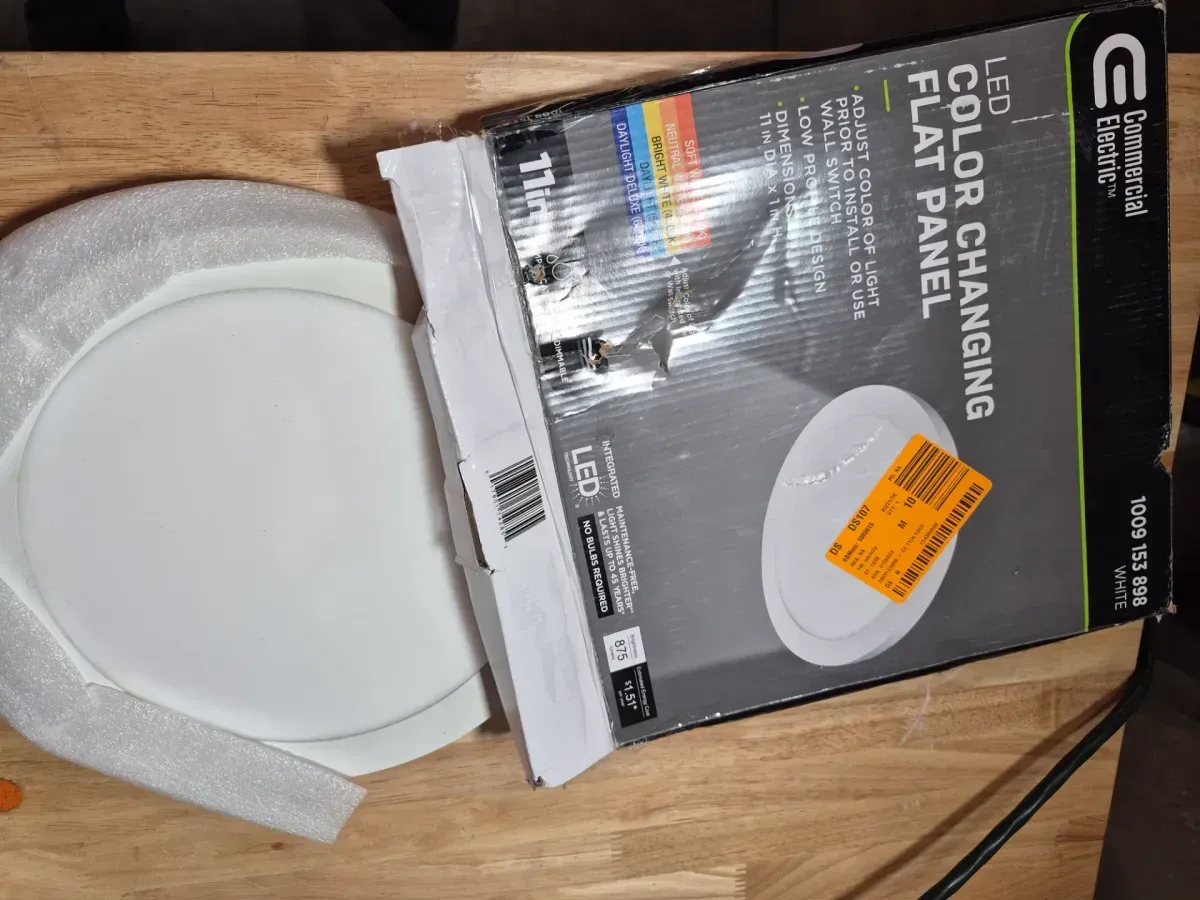 11 in. 12.5-Watt Dimmable White Integrated LED 875 Lumens Round Flat Panel Flush Mount Ceiling Light Color Change 5CCT - image 3