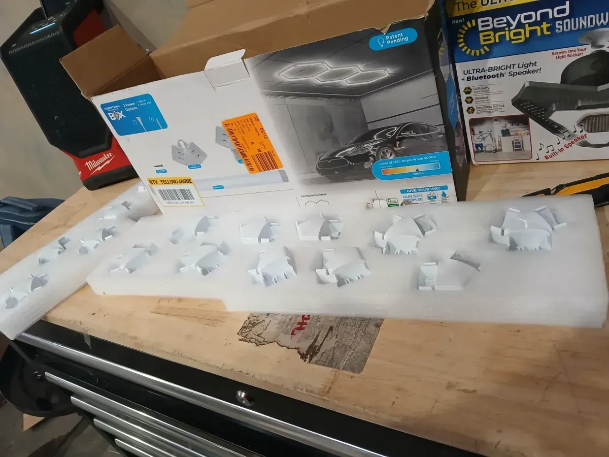 UltraBrite Hex Lights 16Pack 16.5 in./1.45ft Integrated LED Strip Light Fixture White Dimmable 16000LM 5000K Wall Remote - image 3