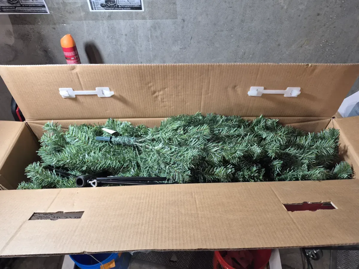 6.5 ft. Pre-Lit Slim Green Mountain Pine Artificial Christmas Tree with 300 Clear LED Lights - image 3