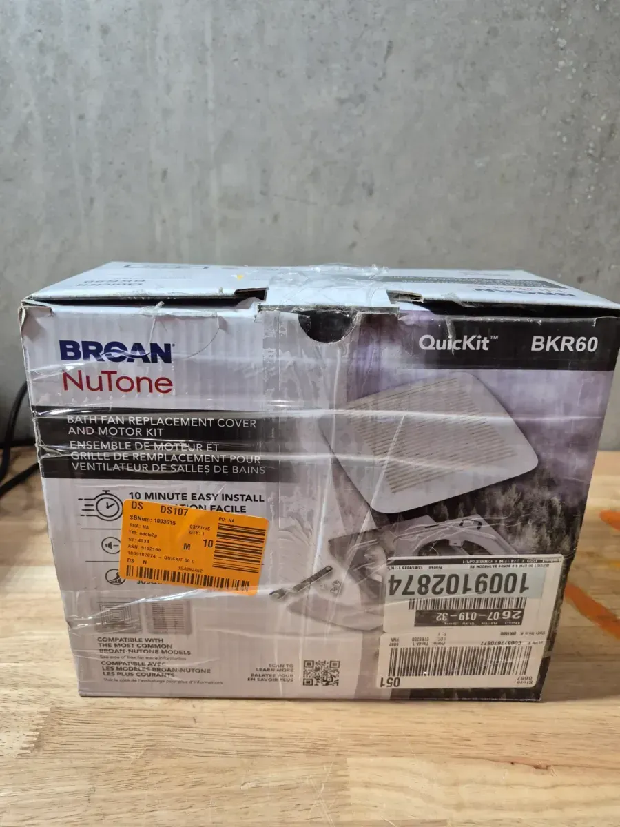 Broan-NuTone QuicKit 60 CFM 3.0 Sones Bathroom Replacement Motor and Grille/Cover - image 4