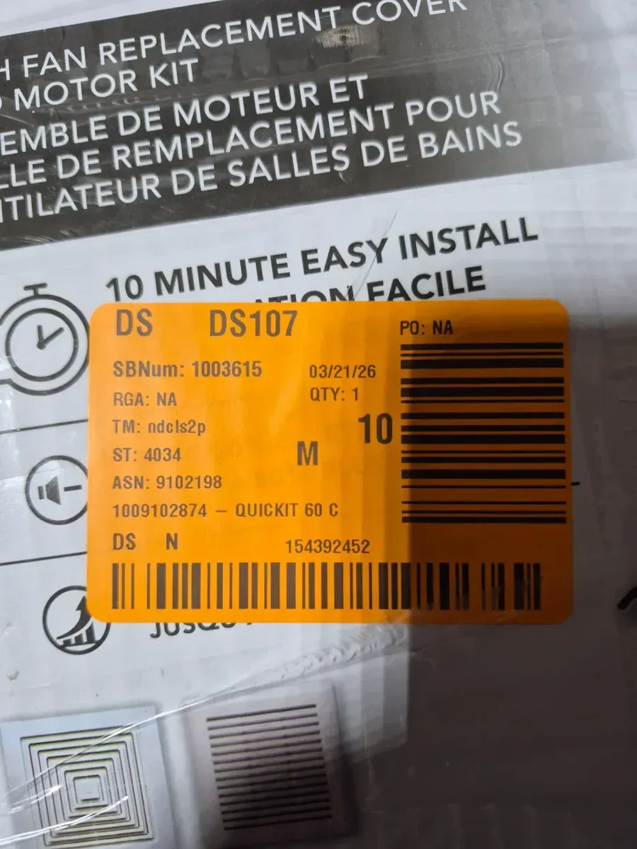 Broan-NuTone QuicKit 60 CFM 3.0 Sones Bathroom Replacement Motor and Grille/Cover - image 5