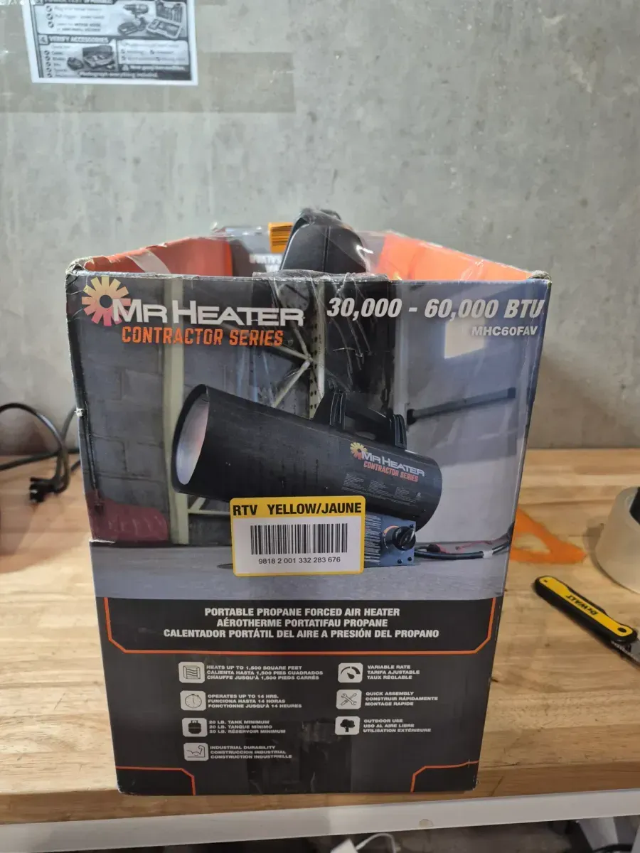 Contractor Series 60,000 BTU Forced Air Propane Outdoor Space Heater with 10 ft. Hose and Regulator - image 3