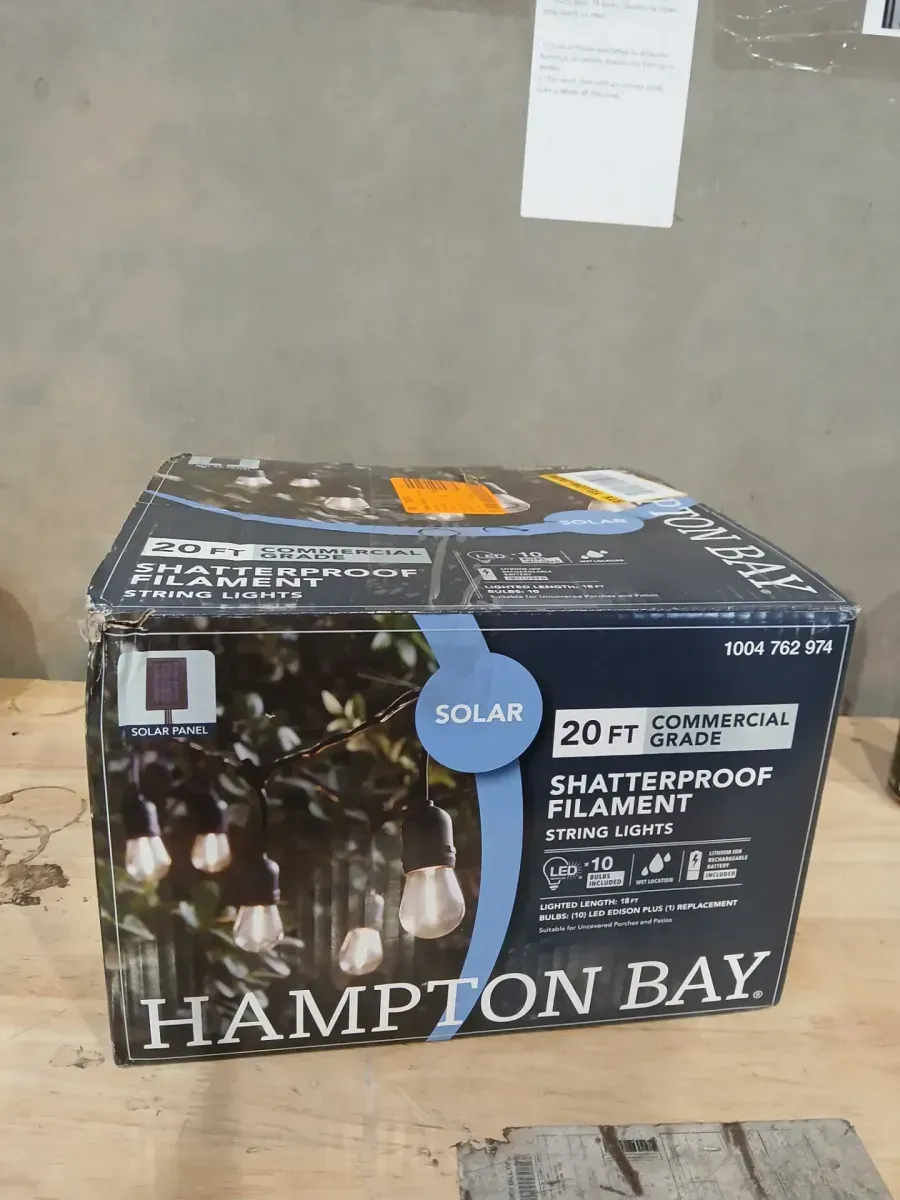 10-Light 20 ft. Outdoor Solar LED Edison Bulb String Light - image 2