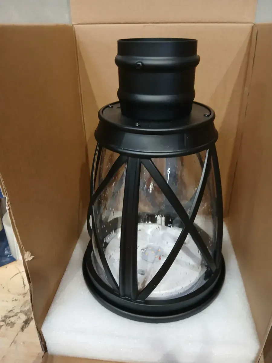 Ravencrest 120 Lumens Black Outdoor Solar Post Lantern - image 7
