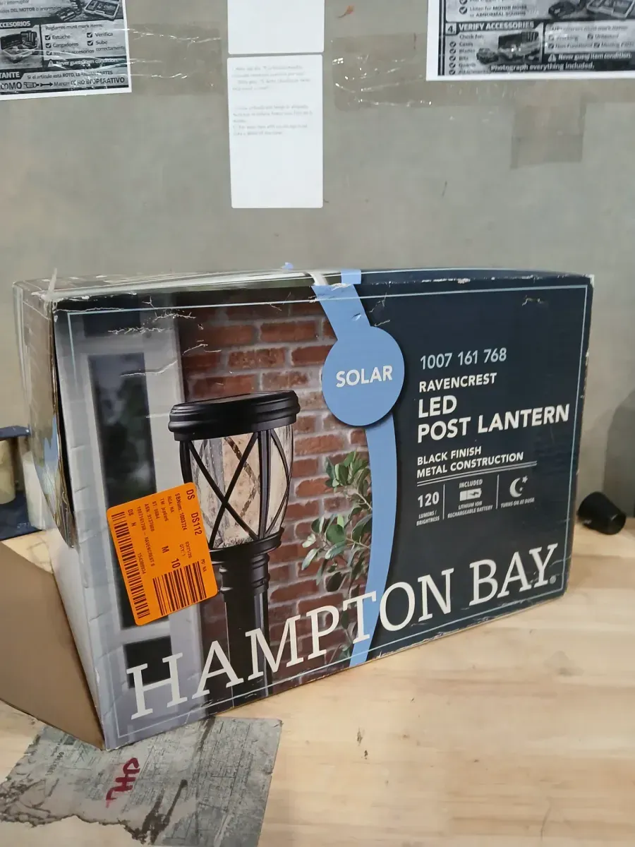 Ravencrest 120 Lumens Black Outdoor Solar Post Lantern - image 2