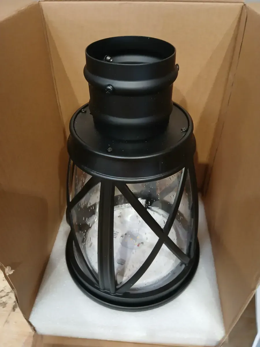 Ravencrest 120 Lumens Black Outdoor Solar Post Lantern - image 8