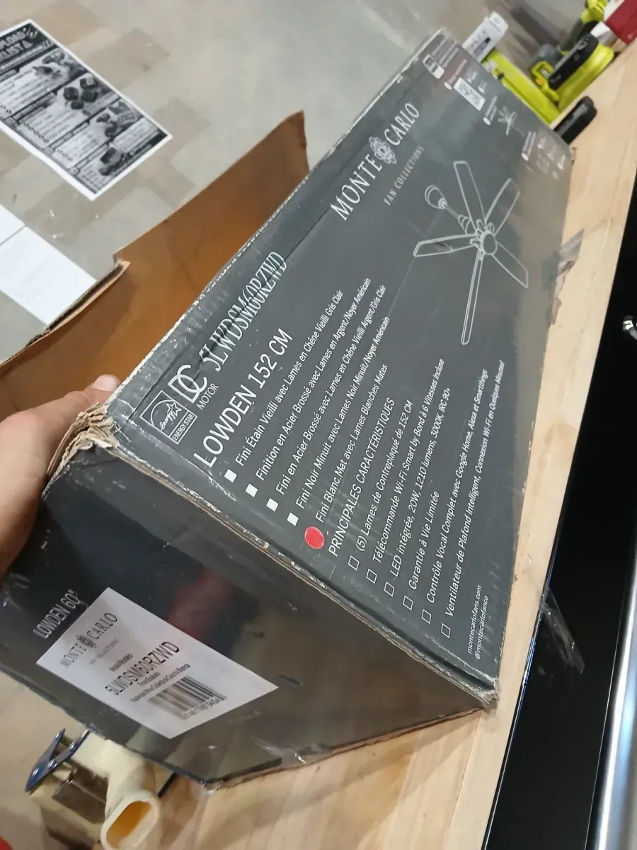 Lowden 60" Dimmable Indoor/Outdoor Integrated LED White Ceiling Fan with Light Kit, Remote Control and Reversible Motor - image 2