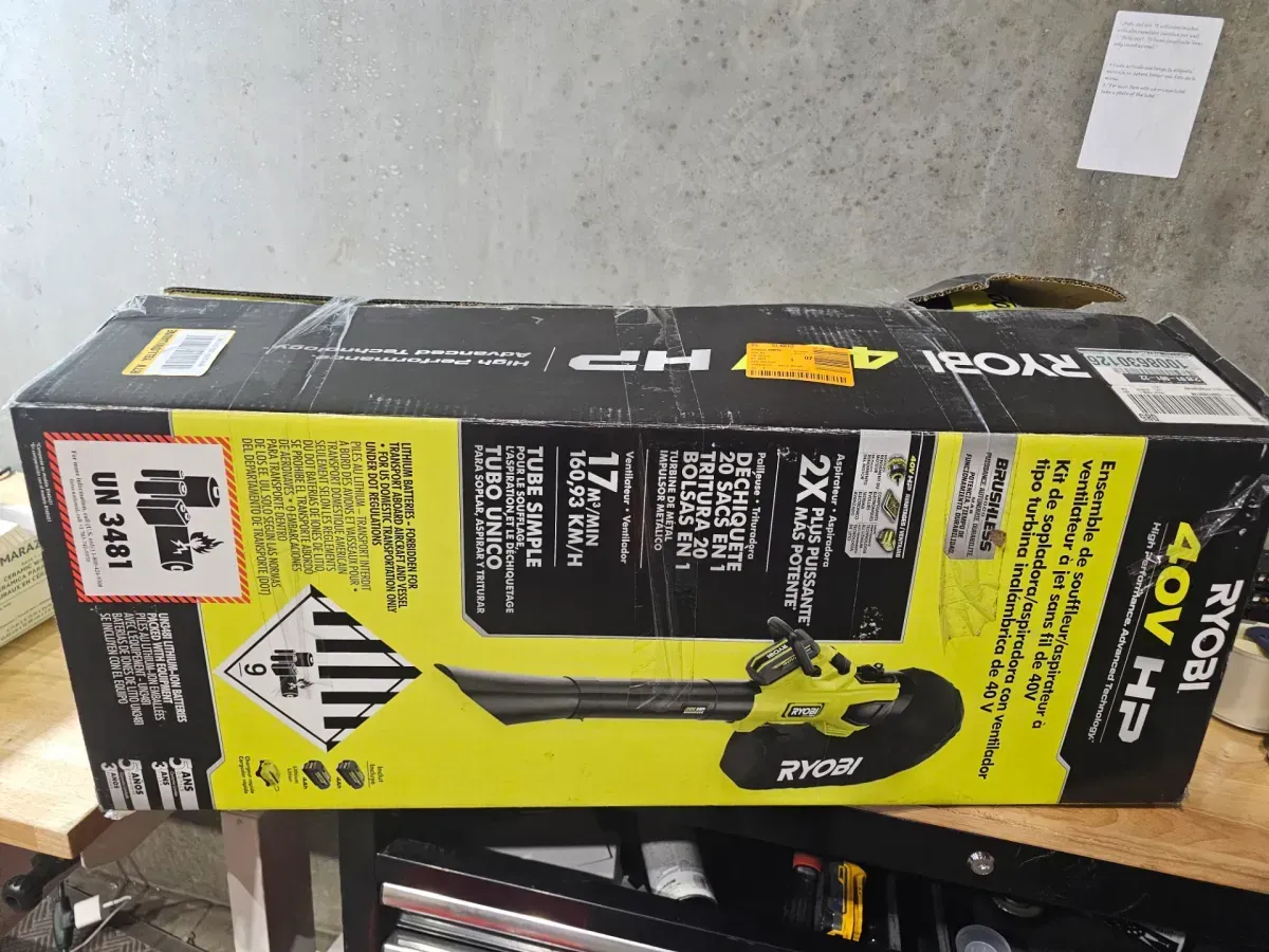 40V HP Brushless 100 MPH 600 CFM Cordless Leaf Blower/Mulcher/Vacuum with (2) 4.0 Ah Batteries and Charger - image 2