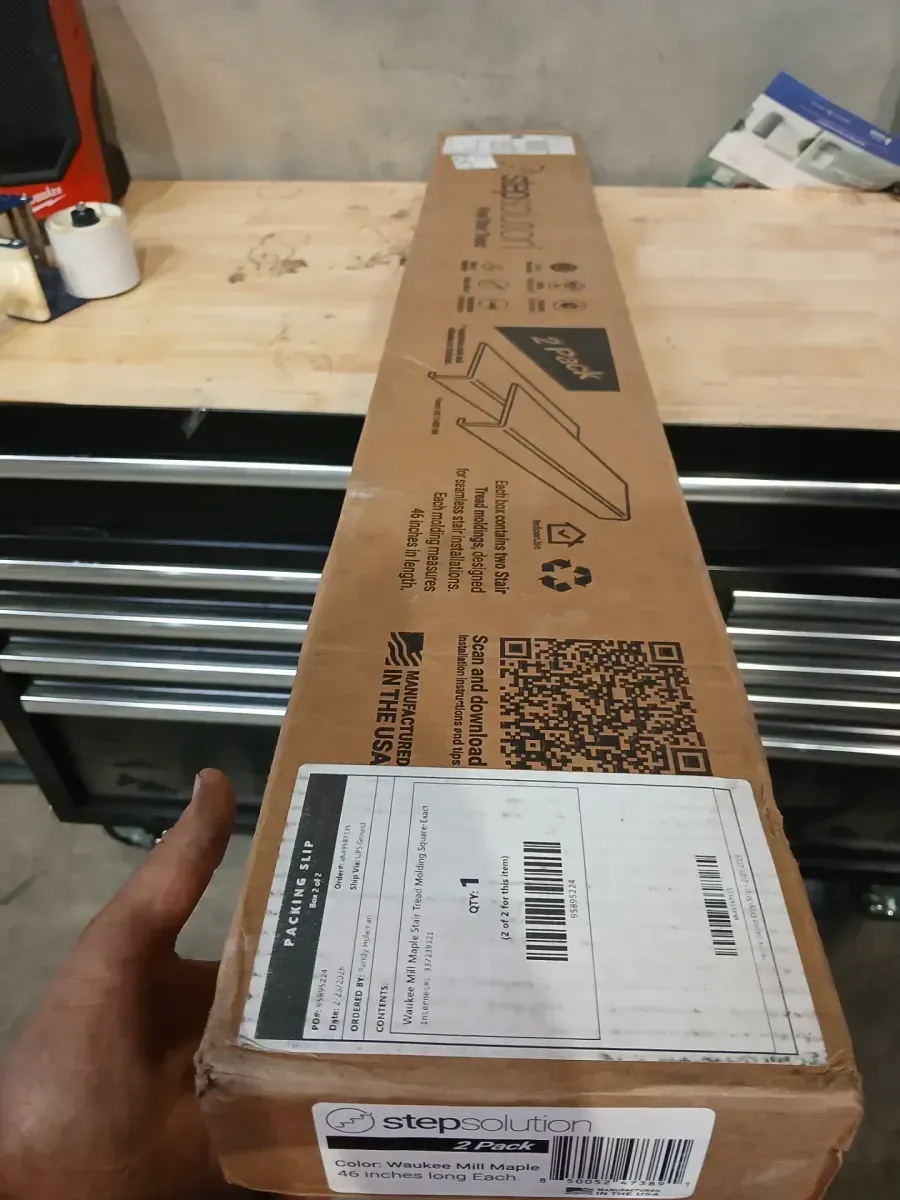 Waukee Mill Maple Stair Tread Molding Square-Exact Match for Lifeproof Floor, 2-Pieces, 46 in. x 7 in. x 6.5 mm T - image 2