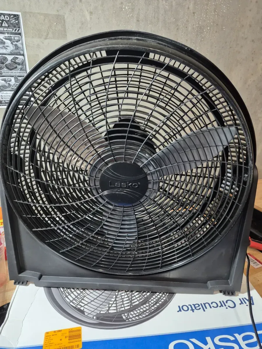 20 in. 3 Speed Air Circulator Floor Fan for Home in Black with Wall Mount Option, Full Range Pivoting Head, Carry Handle - image 3