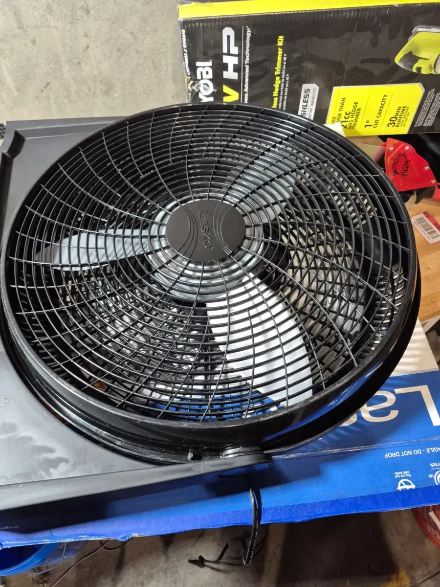 20 in. 3 Speed Air Circulator Floor Fan for Home in Black with Wall Mount Option, Full Range Pivoting Head, Carry Handle - image 2