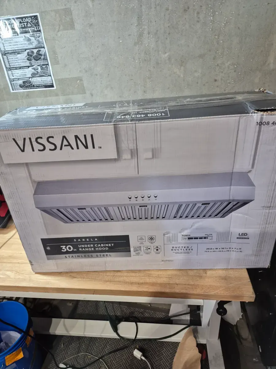 Vissani Sarela 30 in. W x 7 in. H 500CFM Convertible Under Cabinet Range Hood in Stainless Steel with LED Lights and Filter - image 3