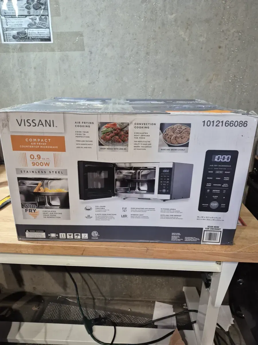 19 in. 0.9 cu. ft. 900-Watt Countertop Microwave Oven in Stainless Steel with Convection and Air Fry - image 2