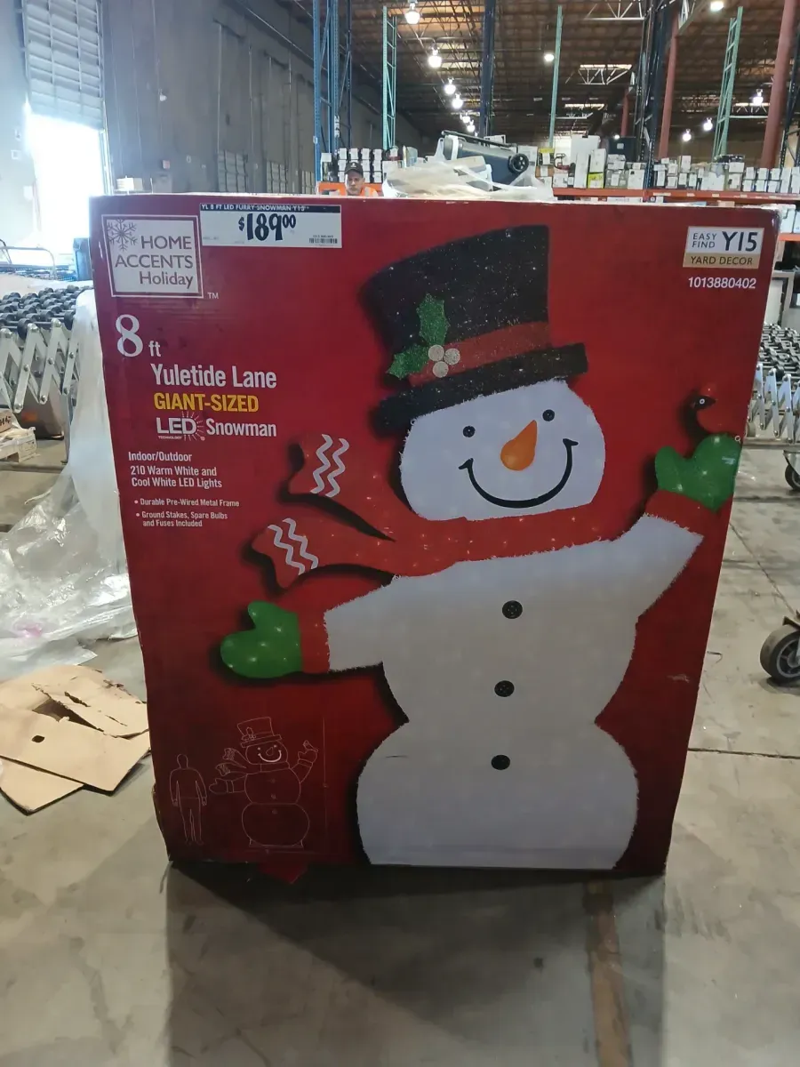 6 ft. Pre-Lit Outdoor Chenille Swirl Large Snowman With Top Hat Christmas Outdoor Decoration - image 1