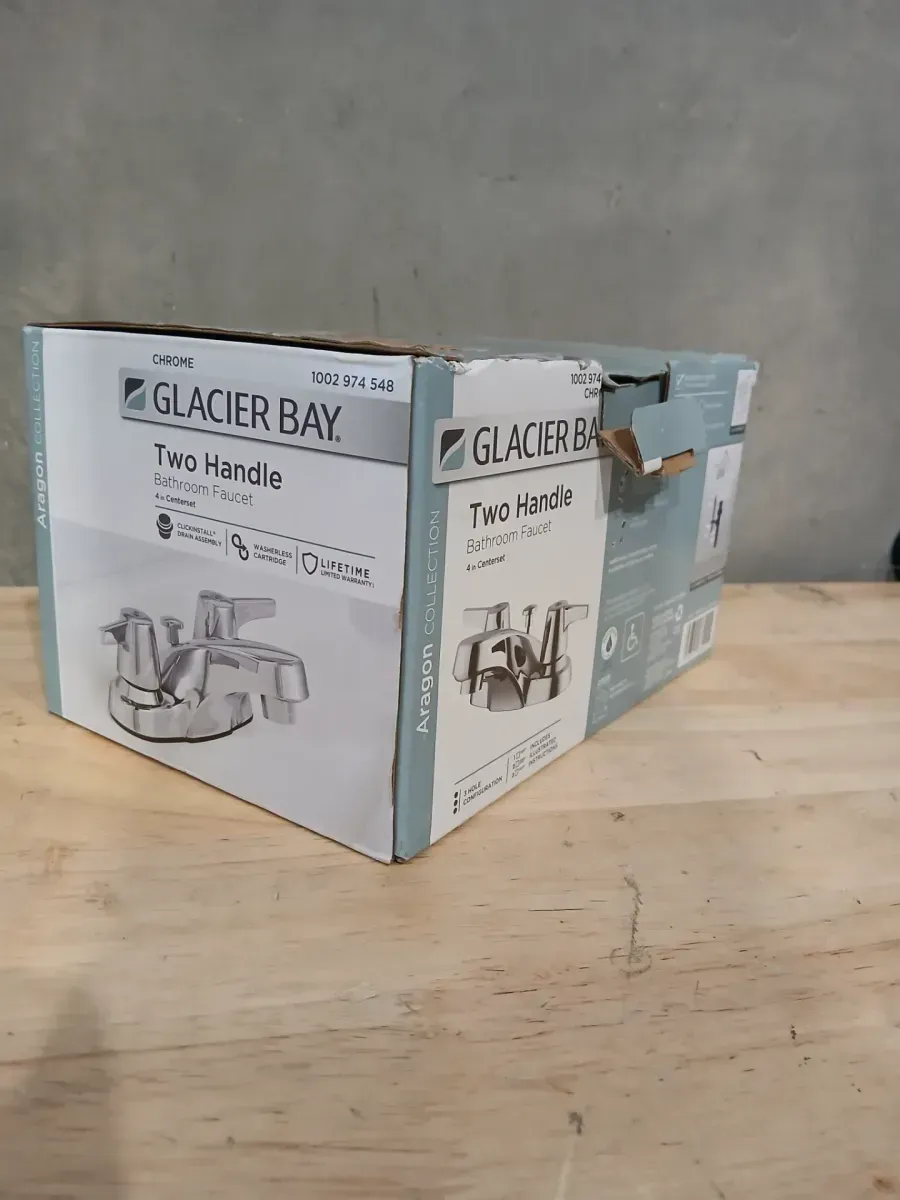 Aragon 4 in. Centerset 2-Handle Low-Arc Bathroom Faucet with Pop-Up Drain in Chrome - image 2