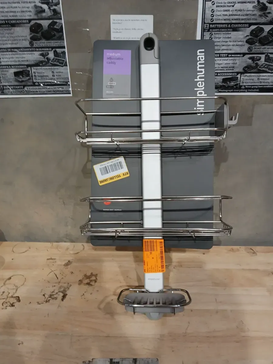 Medium Adjustable Shower Caddy, Stainless Steel/Anodized Aluminum - image 3