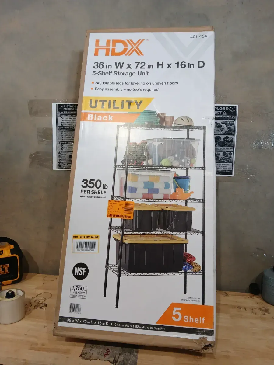 ***They don't carry the boxes.***  5-Tier Steel Wire Shelving Unit in Black (36 in. W x 72 in. H x 16 in. D) - image 2