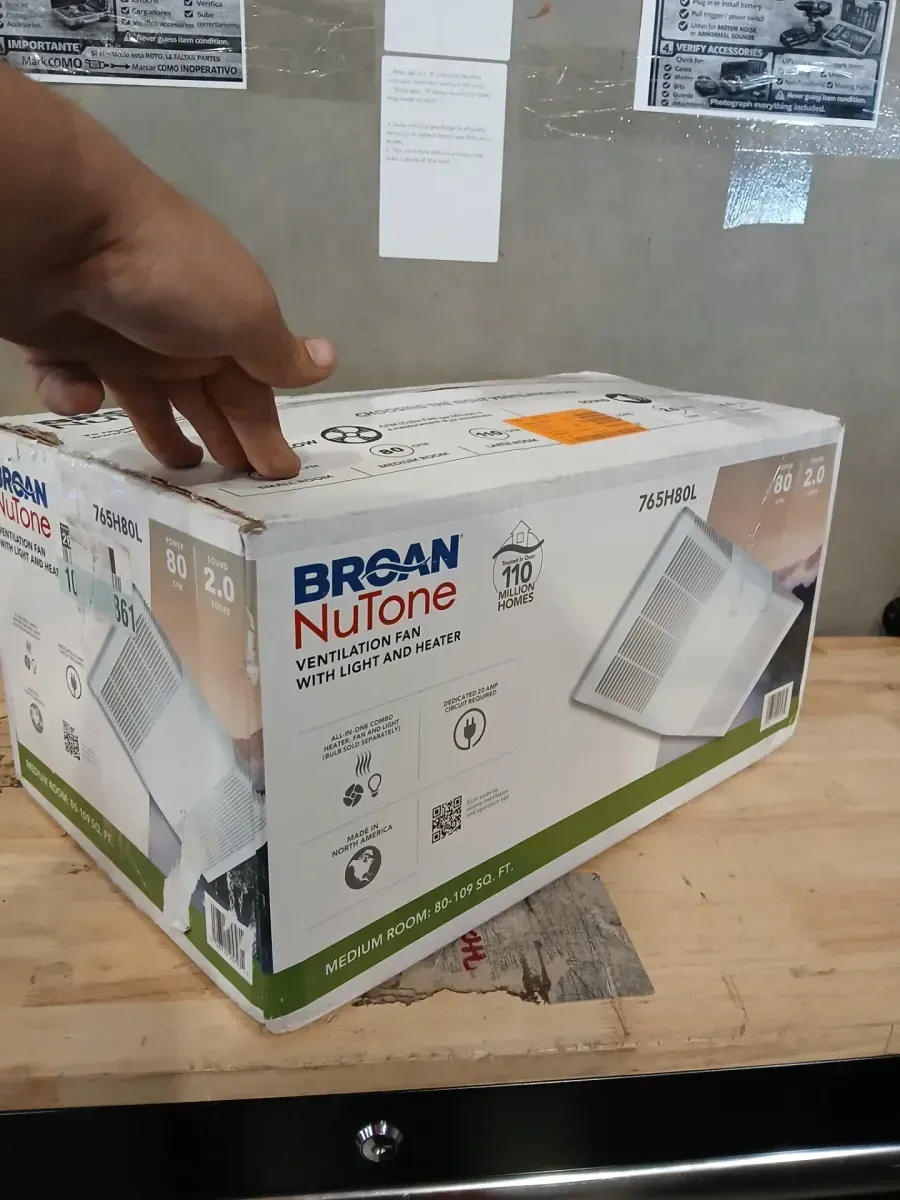 Broan-NuTone 80 CFM Ceiling Bathroom Exhaust Fan with Light and 1300-Watt Heater - image 2