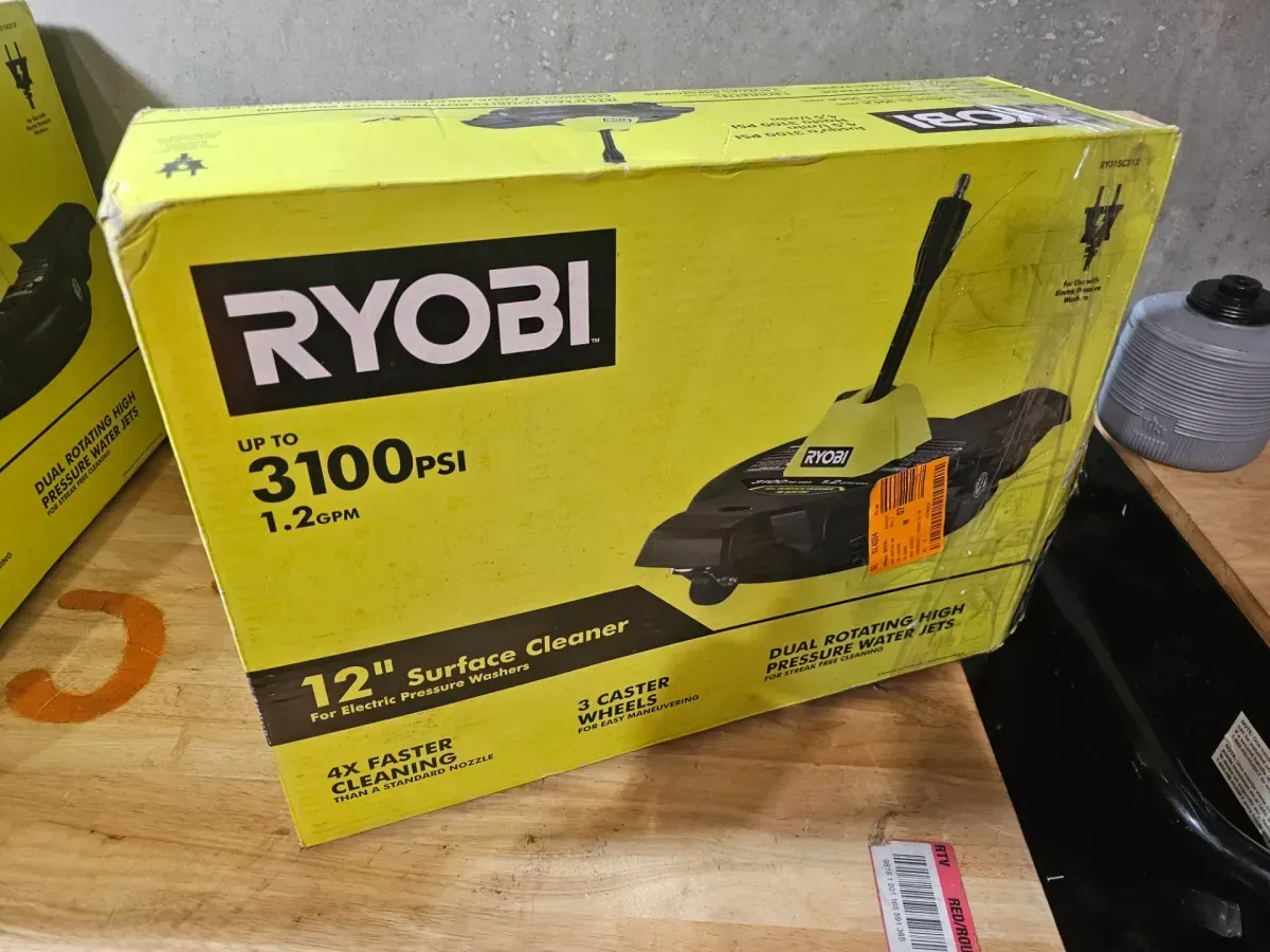 12 in. 3100 PSI Electric Pressure Washer Surface Cleaner with Caster Wheels - image 4