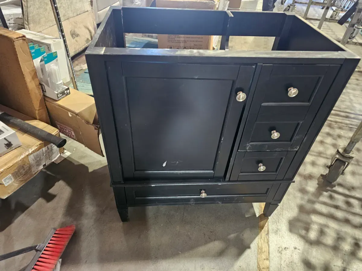 **IMAGE FOR REFERENCE ONLY - NO TOP INCLUDED**30 in. Freestanding Single Sink Black Bath Vanity - image 4