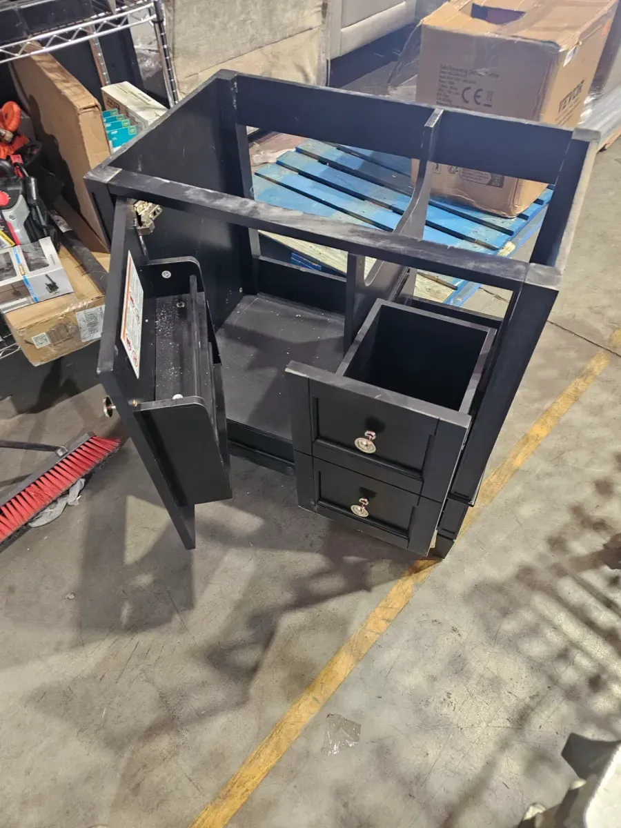 **IMAGE FOR REFERENCE ONLY - NO TOP INCLUDED**30 in. Freestanding Single Sink Black Bath Vanity - image 2