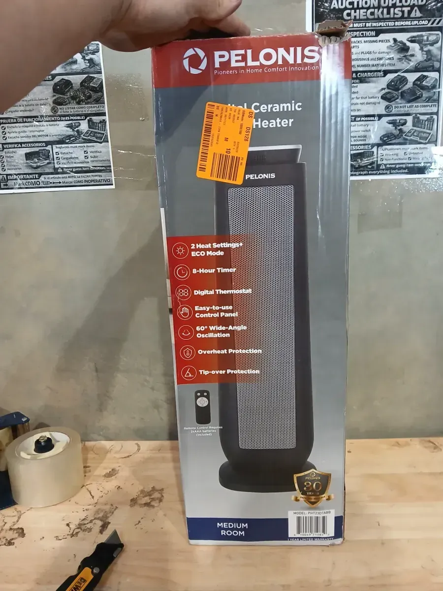 Pelonis 1500-Watt 23 in. Digital Tower Indoor Ceramic Heater Quiet Operation w/ Safety Overheat Protection and Fan Mode in Black - image 2