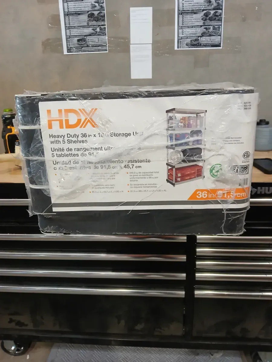 5-Tier Easy Assembly Multi-purpose Plastic Garage Storage Shelving Unit in Gray (36 in. W x 72 in. H x 18 in. D) - image 2