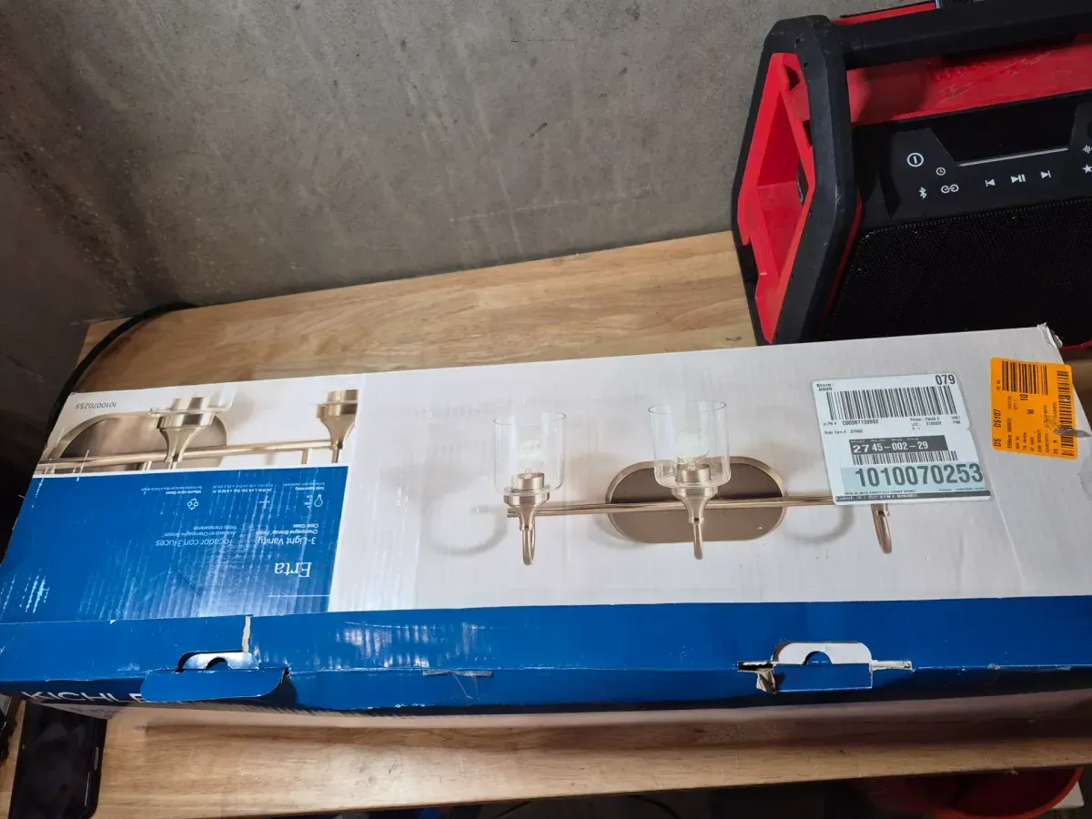 Erta 24 in. 3-Light Champagne Bronze Bathroom Vanity Light with Clear Glass Shades - image 6