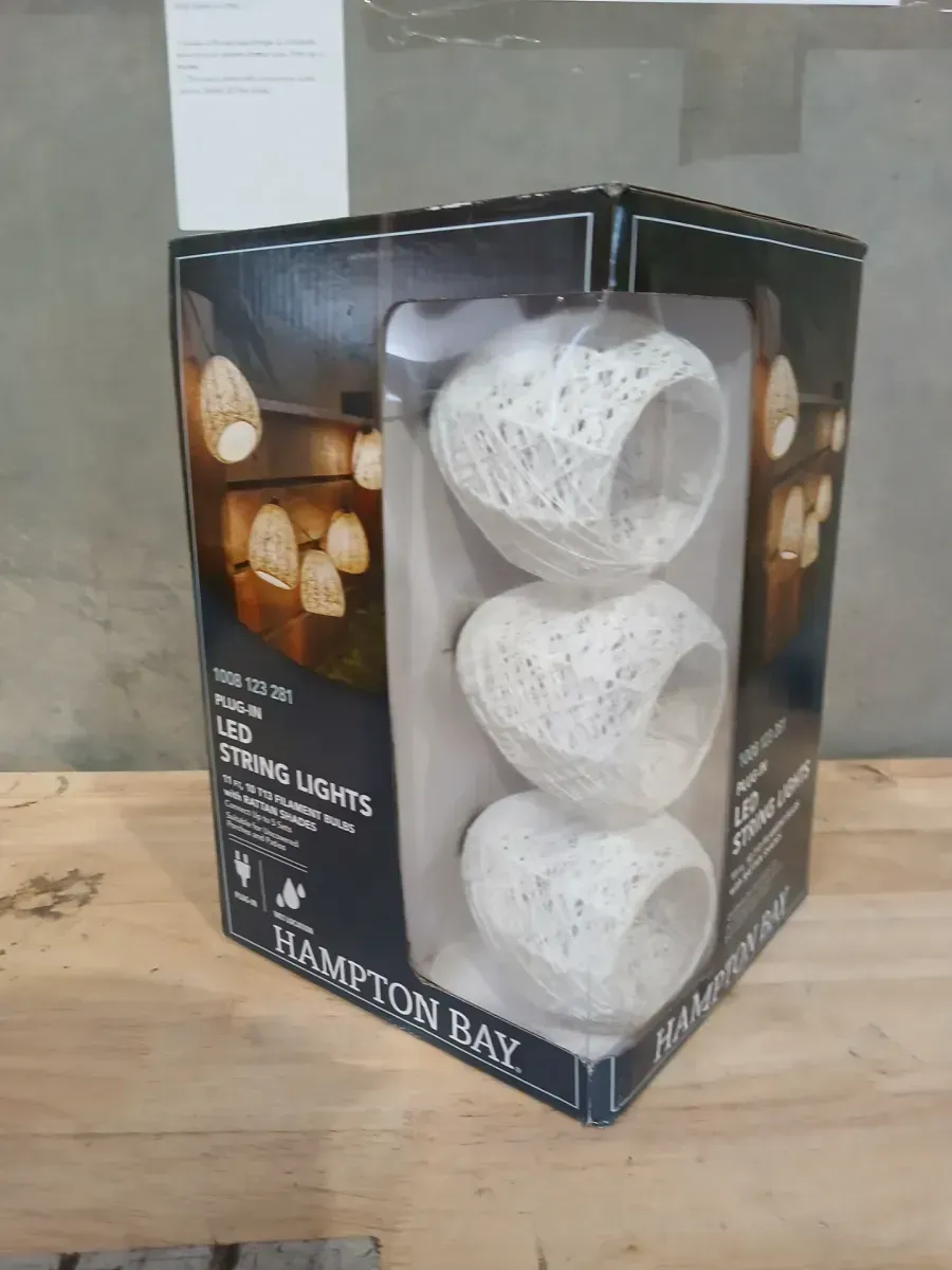 Outdoor/Indoor 11 ft. Plug-In Mini Bulb LED Natural Fiber String Light (10-Heads) - image 2