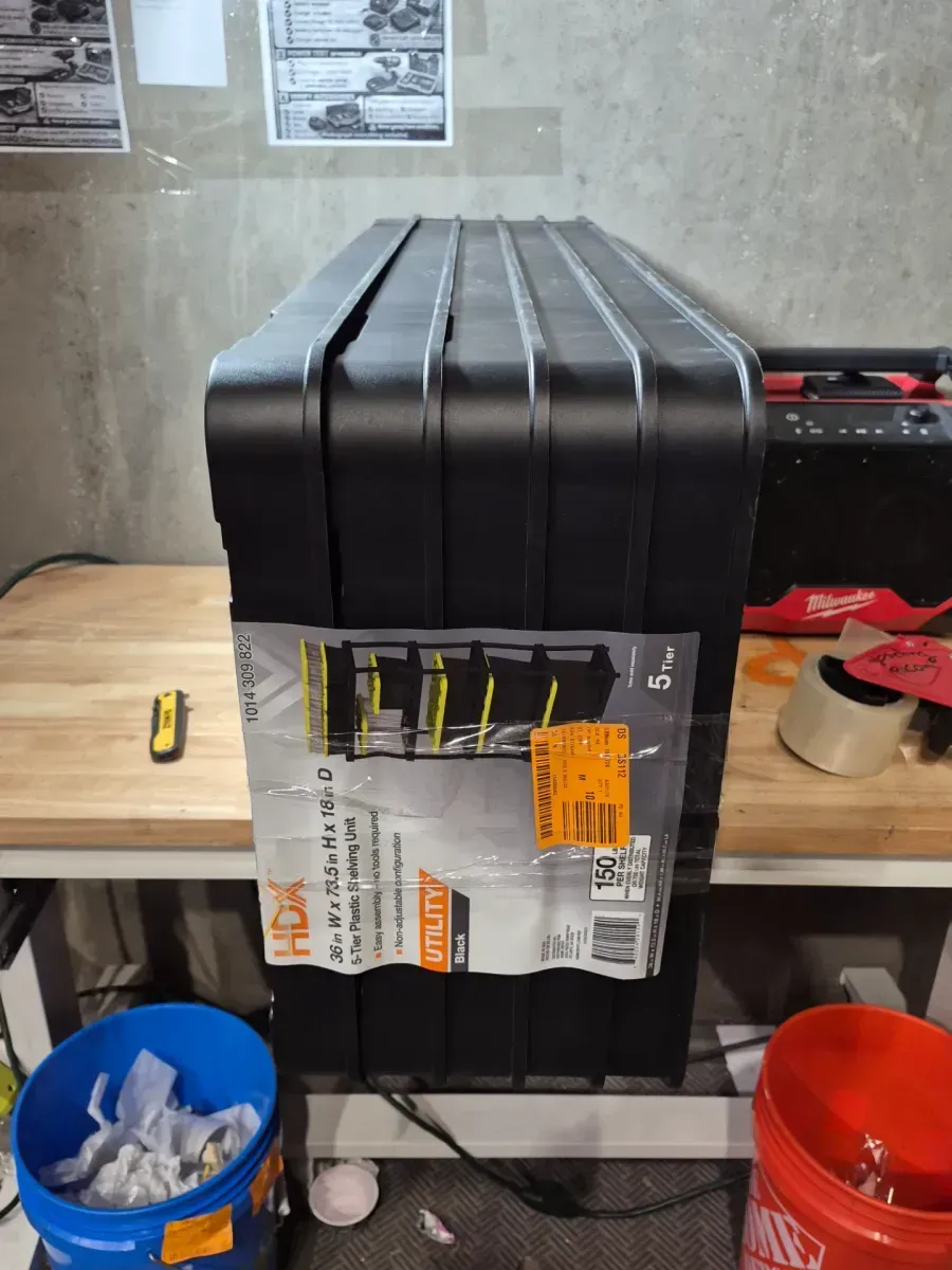 5 Tier Plastic Garage Storage Unit in Black (36 in, W x 73.5 in H x 18 in. D) - image 2