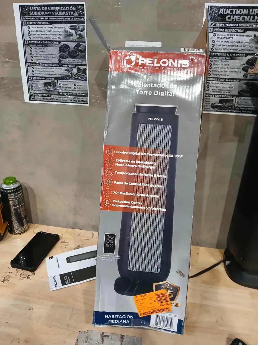 Pelonis 1500-Watt 23 in. Digital Tower Indoor Ceramic Heater Quiet Operation w/ Safety Overheat Protection and Fan Mode in Black - image 2