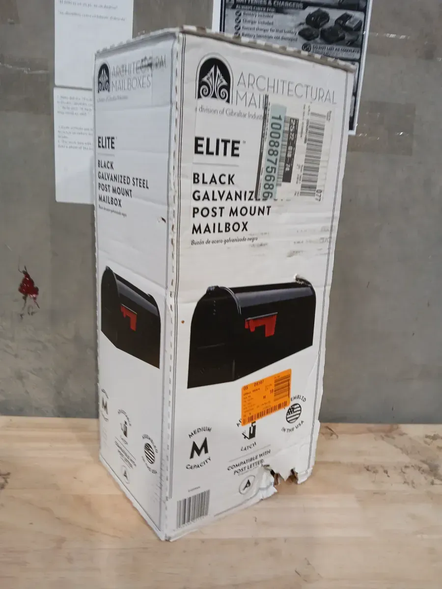 Architectural Mailboxes Elite Black, Medium, Steel, Post Mount Mailbox - image 2