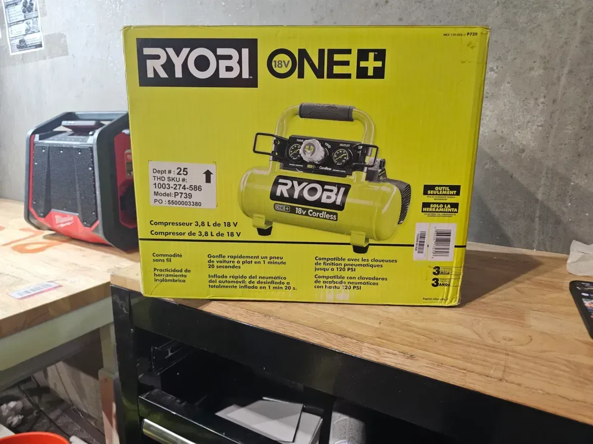 RYOBI 18V ONE+ Cordless 1 Gal. Portable Horizontal Air Compressor with 120 PSI Maximum Pressure (Tool Only) - image 3