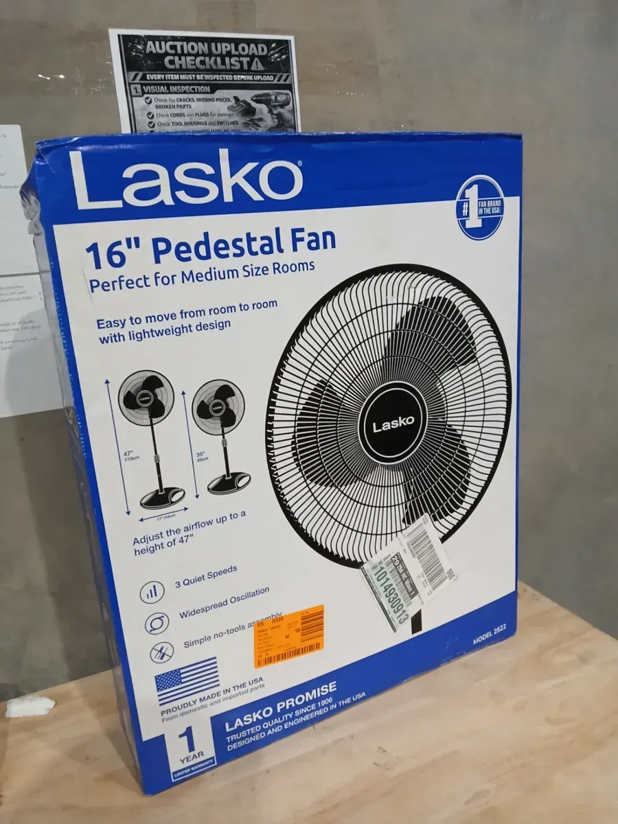 16 in. 3-Speed Oscillating Pedestal Fan for Home in Black with Adjustable Height, Tillt Back Head and Easy Assembly - image 2