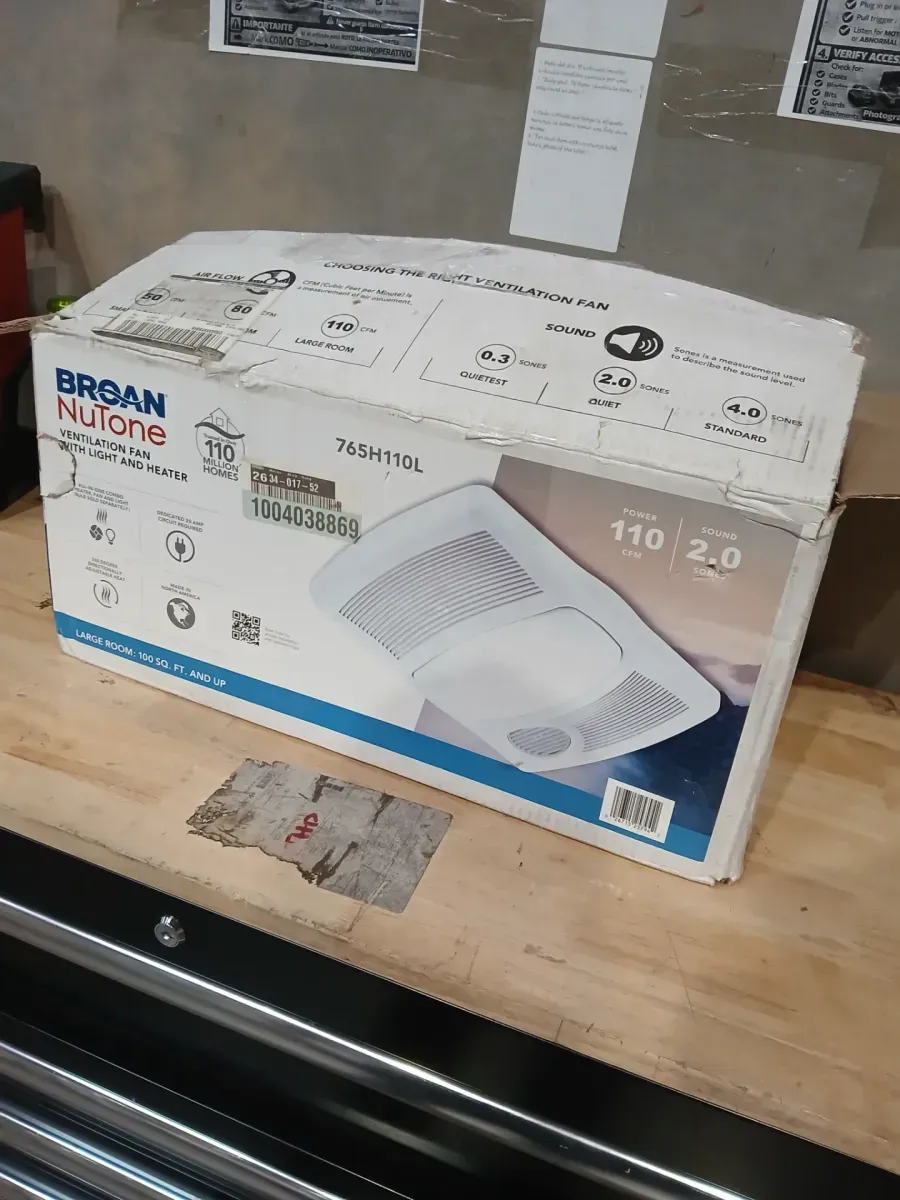 Broan-NuTone 110 CFM Ceiling Bathroom Exhaust Fan with Light and 1500-Watt Heater - image 2