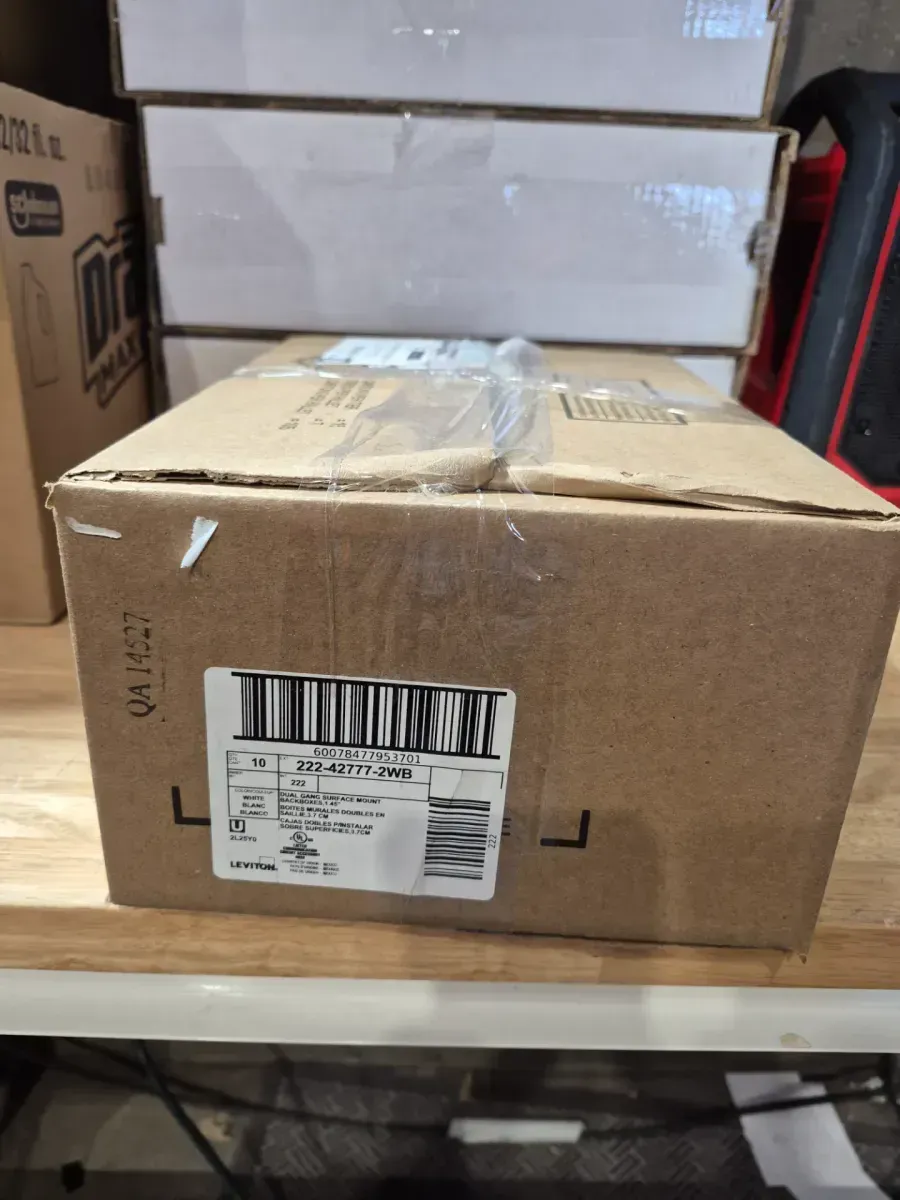 2-Gang 1.45 in. Box Depth Surface Mount Back Box, White 42777-2WB - image 5