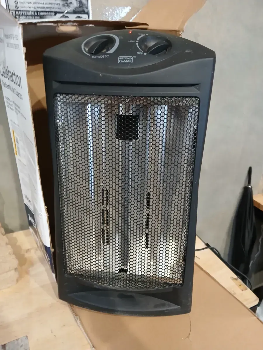 1500-Watt Black Electric Tower Quartz Infrared Space Heater with Thermostat - image 3